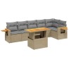 Salon de jardin avec coussins 7 pcs beige résine tressée 513134513134