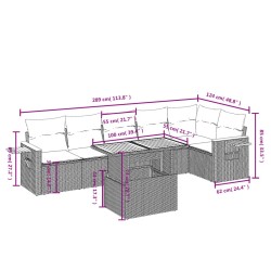 Salon de jardin avec coussins 7 pcs beige résine tressée 513134513134