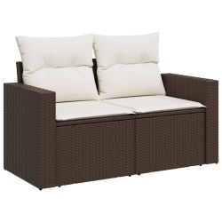 Salon de jardin avec coussins 6 pcs marron résine tressée 513139513139