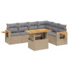 Salon de jardin avec coussins 7 pcs beige résine tressée 513140513140