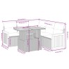 Salon de jardin 6 pcs avec coussins noir résine tressée 513141513141