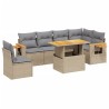 Salon de jardin avec coussins 7 pcs beige résine tressée 513145513145