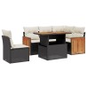 Salon de jardin 6 pcs avec coussins noir résine tressée 513151513151