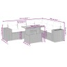 Salon de jardin 7 pcs avec coussins noir résine tressée 513161513161