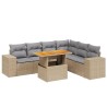 Salon de jardin avec coussins 7 pcs beige résine tressée 513167513167