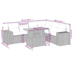 Salon de jardin avec coussins 7 pcs beige résine tressée 513167513167