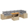 Salon de jardin avec coussins 7 pcs beige résine tressée 513168513168