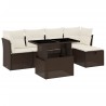 Salon de jardin avec coussins 6 pcs marron résine tressée 513175513175