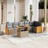 Salon de jardin avec coussins 7 pcs beige résine tressée 513178513178