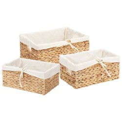 Paniers de rangement 3 pcs Naturel Jacinthe d'eau 513207513207