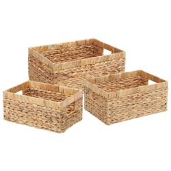 Paniers de rangement 3 pcs Naturel Jacinthe d'eau 513208513208