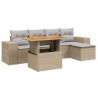 Salon de jardin avec coussins 6 pcs beige résine tressée 513238513238