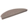 Tapis d'escalier 15 pièces 65 x 21 x 4 cm Beige foncé Demi-rond Grand 513239513239
