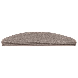 Tapis d'escalier 15 pièces 65 x 21 x 4 cm Beige foncé Demi-rond Grand 513239513239