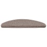 Tapis d'escalier 15 pièces 65 x 21 x 4 cm Beige foncé Demi-rond Grand 513239513239