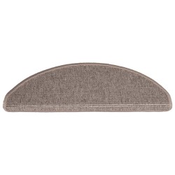 Tapis d'escalier 15 pièces 65 x 21 x 4 cm Beige foncé Demi-rond Grand 513239513239