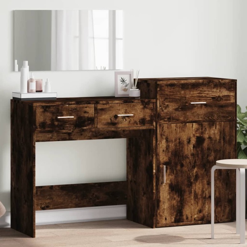 Ensemble de coiffeuse 3 pcs chêne fumé bois d'ingénierie 513250513250