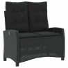 Ensemble à manger de jardin coussins 2pcs noir résine tressée 513253513253