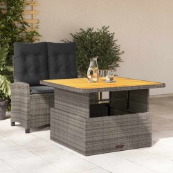 Ensemble à manger de jardin et coussins 2 pcs gris rotin 513256513256