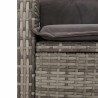 Ensemble à manger de jardin et coussins 2 pcs gris rotin 513257513257