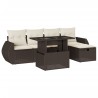 Salon de jardin avec coussins 6 pcs marron résine tressée 513260513260