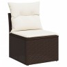 Salon de jardin avec coussins 6 pcs marron résine tressée 513260513260
