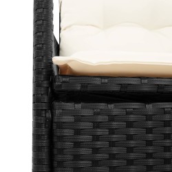 Ensemble à manger de jardin coussins 5pcs Noir Résine tressée 513262513262