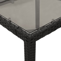 Ensemble à manger de jardin coussins 5pcs Noir Résine tressée 513262513262