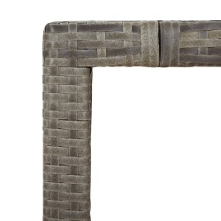 Ensemble de bistro 3 pcs avec coussins gris résine tressée 513264513264