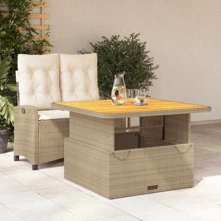 Ensemble à manger de jardin et coussins 2 pcs beige poly rotin 513265513265