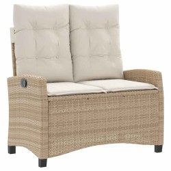 Ensemble à manger de jardin et coussins 2 pcs beige poly rotin 513265513265