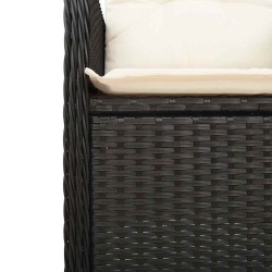 Ensemble de bistro de jardin 5 pcs coussins noir poly rotin 513268513268
