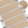 Tapis d'escalier 15 pièces 65 x 21 x 4 cm Beige clair Bord rectangulaire 513273513273