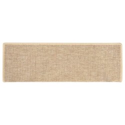 Tapis d'escalier 15 pièces 65 x 21 x 4 cm Beige clair Bord rectangulaire 513273513273