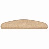Tapis d'escalier 15 pièces 65 x 21 x 4 cm Marron clair Demi-rond Grand 513274513274