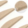 Tapis d'escalier 15 pièces 65 x 21 x 4 cm Beige clair Demi-rond Grand 513275513275