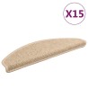 Tapis d'escalier 15 pièces 65 x 21 x 4 cm Beige clair Demi-rond Grand 513275513275