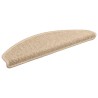 Tapis d'escalier 15 pièces 65 x 21 x 4 cm Beige clair Demi-rond Grand 513275513275