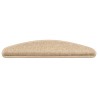 Tapis d'escalier 15 pièces 65 x 21 x 4 cm Beige clair Demi-rond Grand 513275513275
