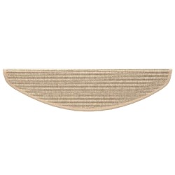 Tapis d'escalier 15 pièces 65 x 21 x 4 cm Beige clair Demi-rond Grand 513275513275