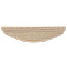 Tapis d'escalier 15 pièces 65 x 21 x 4 cm Beige clair Demi-rond Grand 513275513275