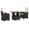 Ensemble à manger de jardin avec coussins 3 pcs Noir 513276513276