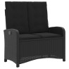 Ensemble à manger de jardin coussins 2pcs noir résine tressée 513286513286