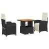 Ensemble à manger de jardin avec coussins 3 pcs Noir 513288513288