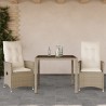 Ensemble de bistro 3 pcs avec coussins beige résine tressée 513289513289