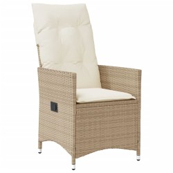 Ensemble de bistro 3 pcs avec coussins beige résine tressée 513289513289