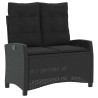 Ensemble à manger de jardin coussins 2pcs noir résine tressée 513290513290