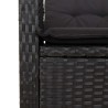 Ensemble à manger de jardin coussins 2pcs noir résine tressée 513290513290
