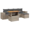 Salon de jardin 6 pcs avec coussins gris résine tressée 513292513292