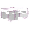 Salon de jardin 6 pcs avec coussins gris résine tressée 513292513292